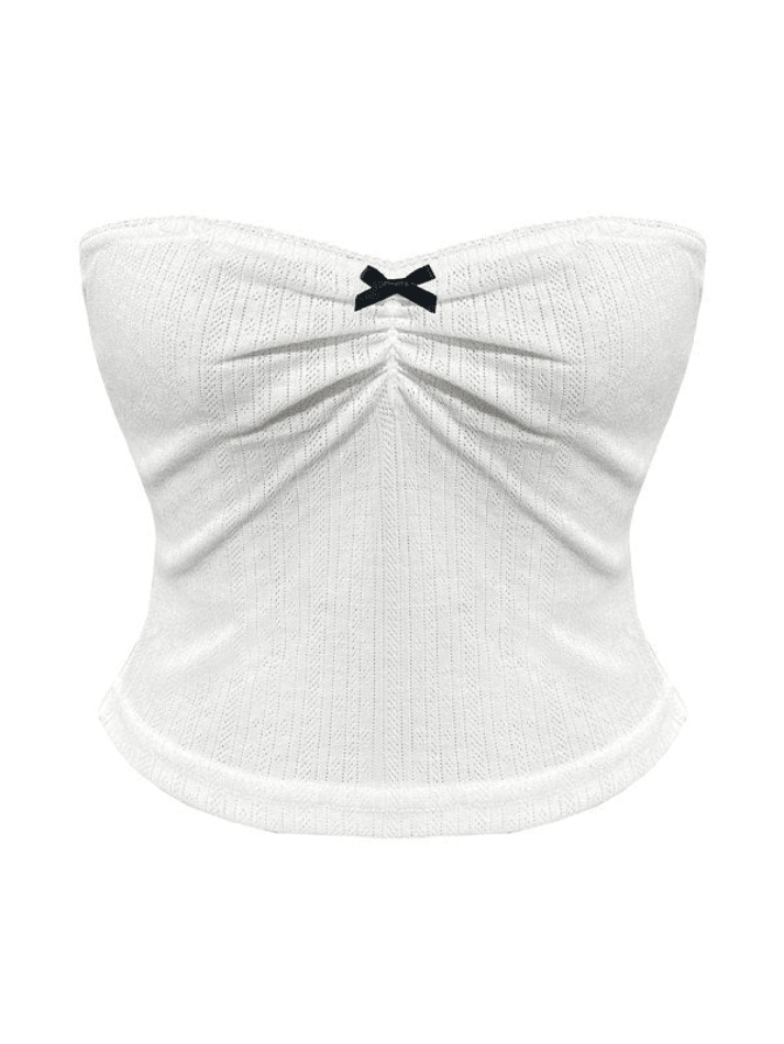 Vintage Bow Bandeau Crop Top