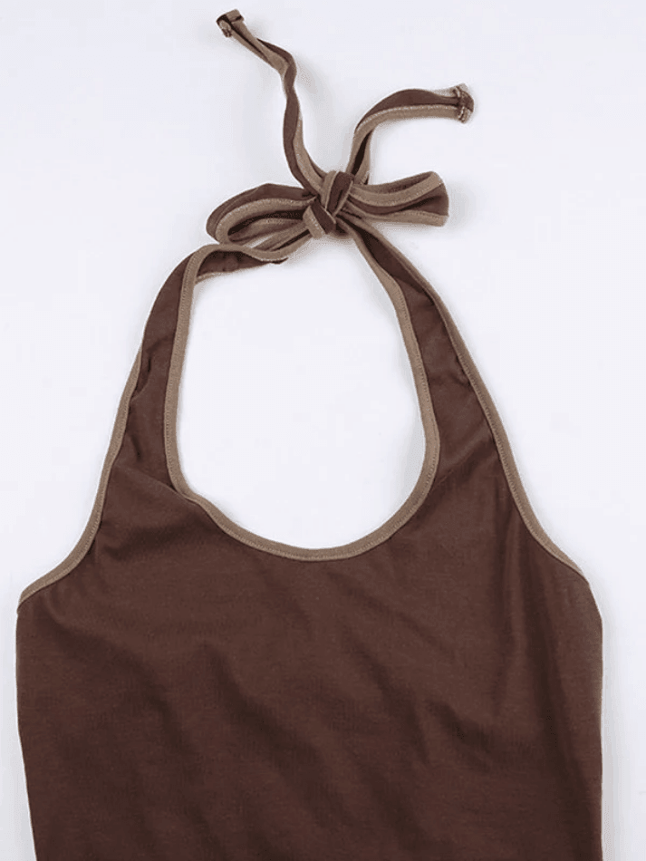 Vintage Halter Cropped Tank Top