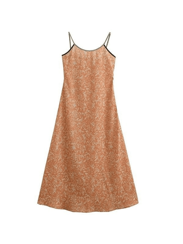 Vintage Paisley Print Maxi Dress