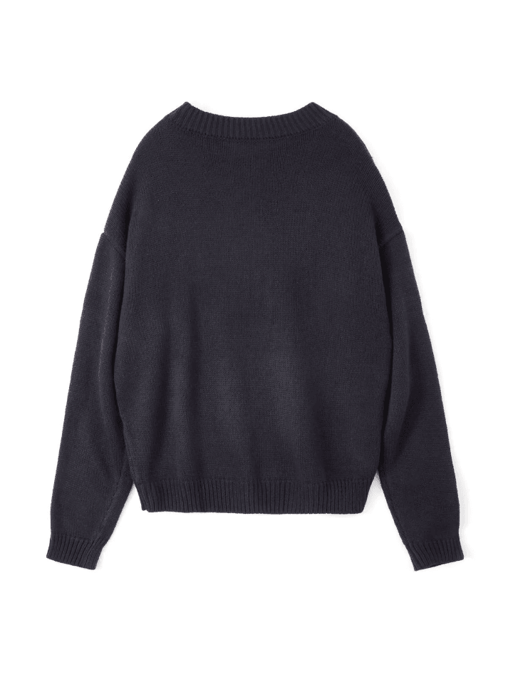 Vintage Skull Jacquard Pullover Sweater