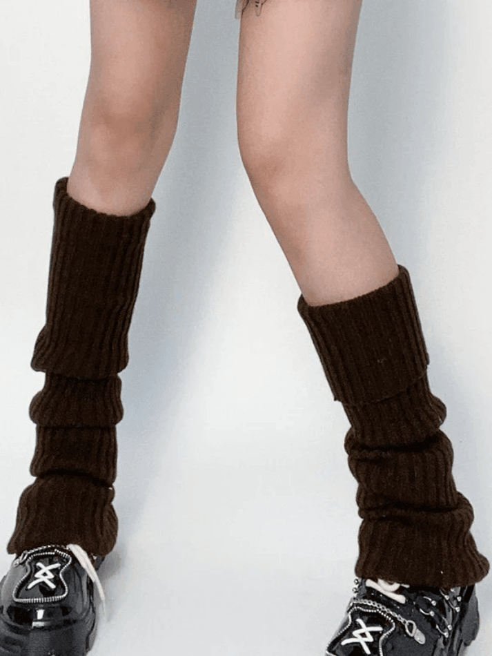 Warm Solid Color Ribbed Knit Leg Warmer