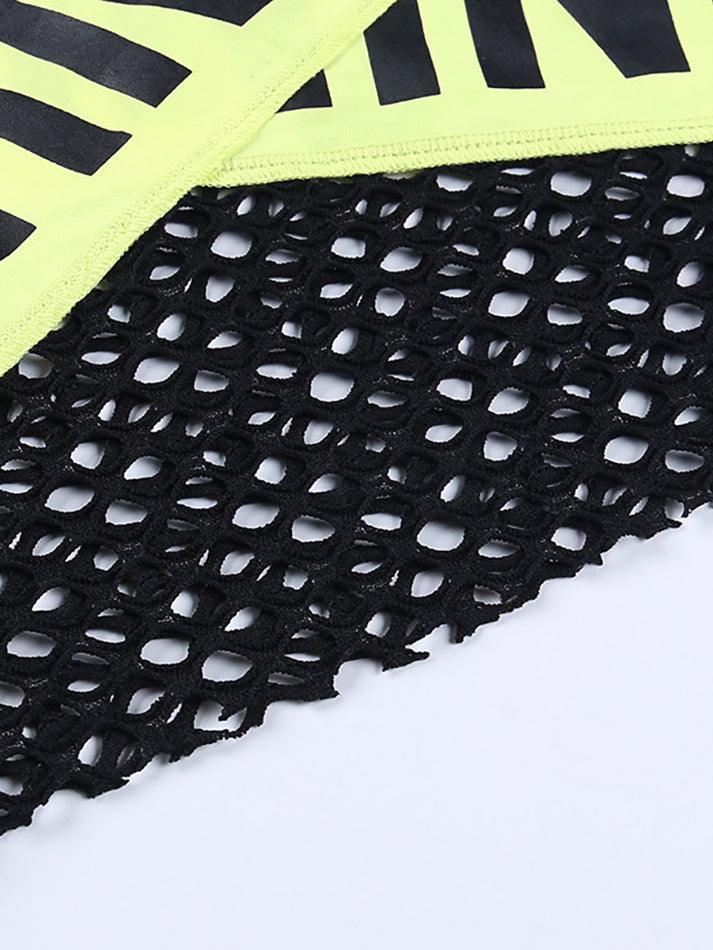 Warning Mesh Crop Top