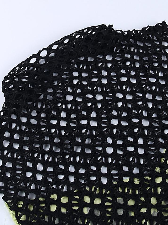 Warning Mesh Crop Top