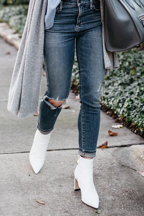 Pointed Toe High Heel Zipper Boots